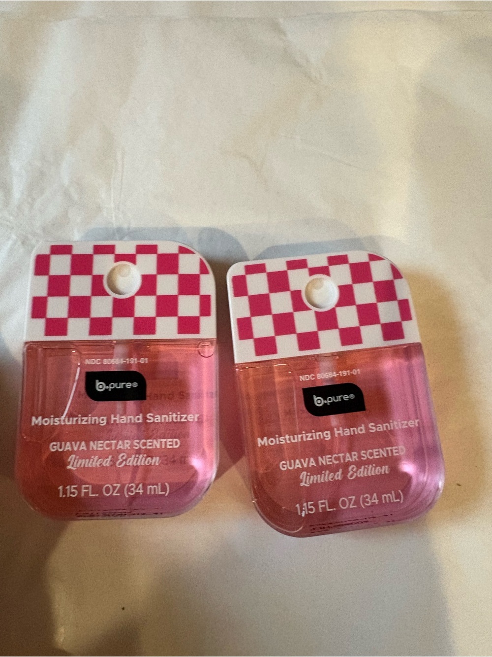 Guava Nectar Moisturizing Hand Sanitizer (Pink) - 1.15 FL OZ set of 2